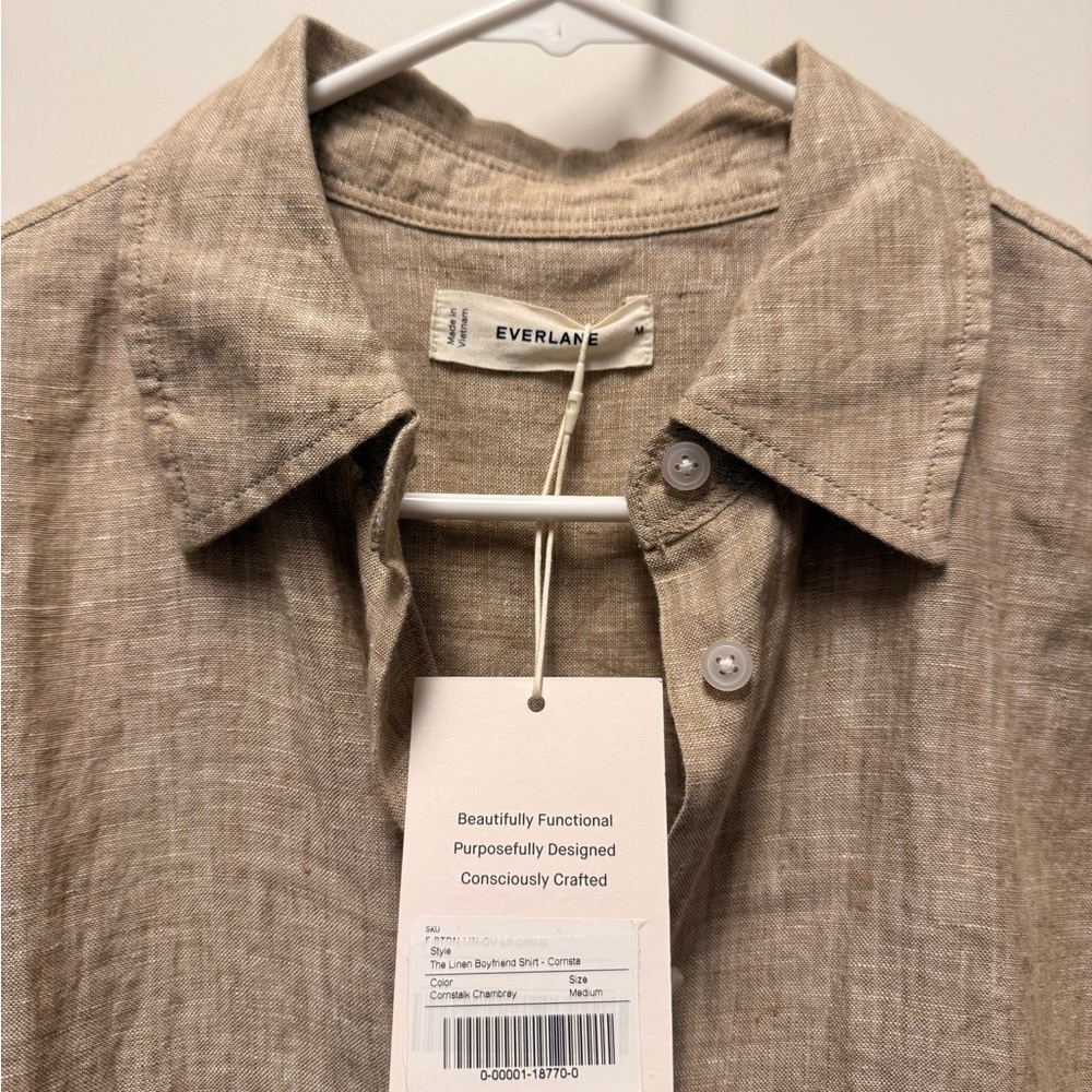 Everlane Beige Linen Boyfriend Shirt (New with Tags)